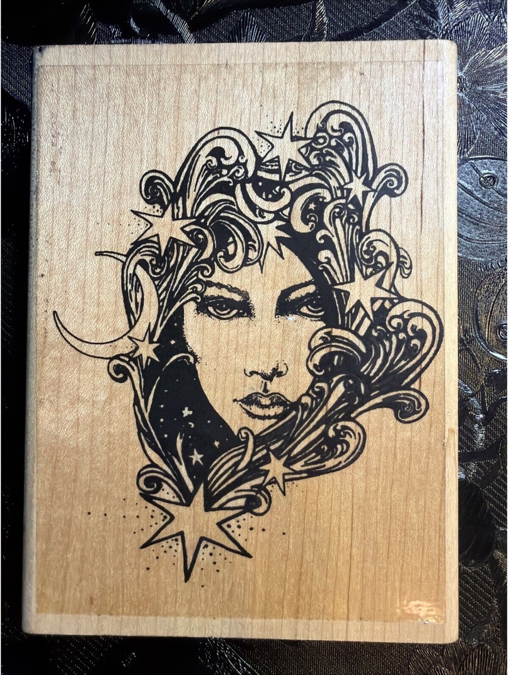 Stamp Oasis Goddess Rubber Stamp Large Celestial Dream Moons